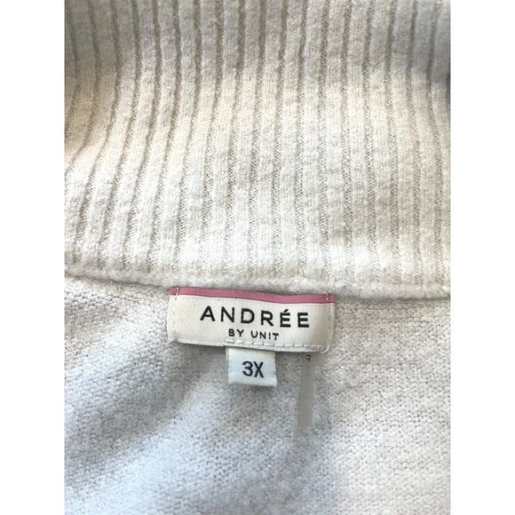 Andrée By Unit Color Block Sweater 3X Wide Neck Off the Shoulder Oversized Comfy - Picture 6 of 8